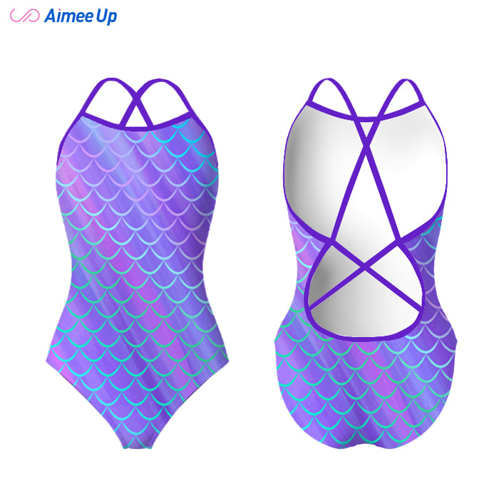 Children's training swimsuit-Mermaid-Purple