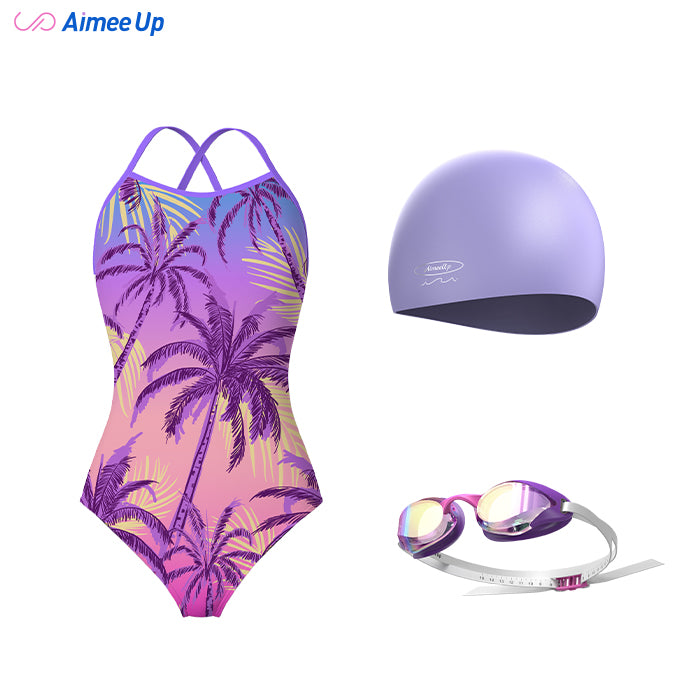 Children's training swimsuit-Coconut tree - 04