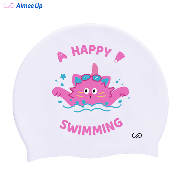 Swimming cap-Pink cat