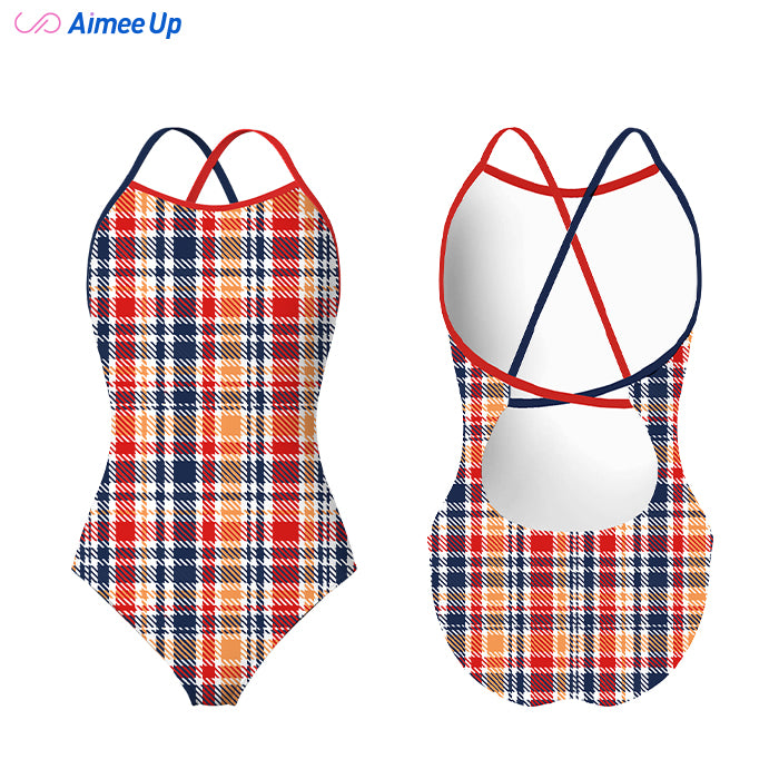 Children's training swimsuit-Tartan-14