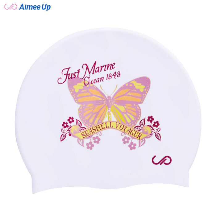 Swimming cap-Oil painting Butterfly