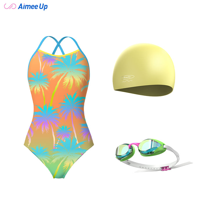 Children's training swimsuit-Coconut tree - 02