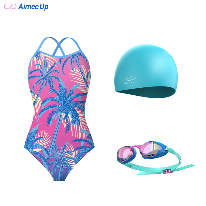 Coconut tree -Rose red blue