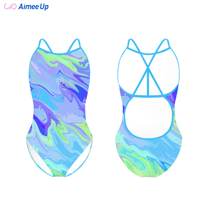 Children's training swimsuit-Fluid art