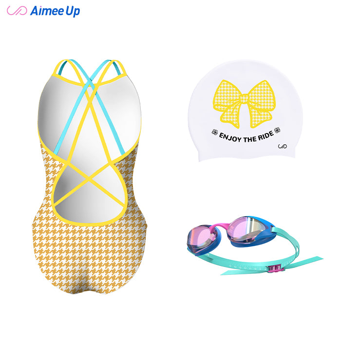 Children's training swimsuit-Houndstooth 2