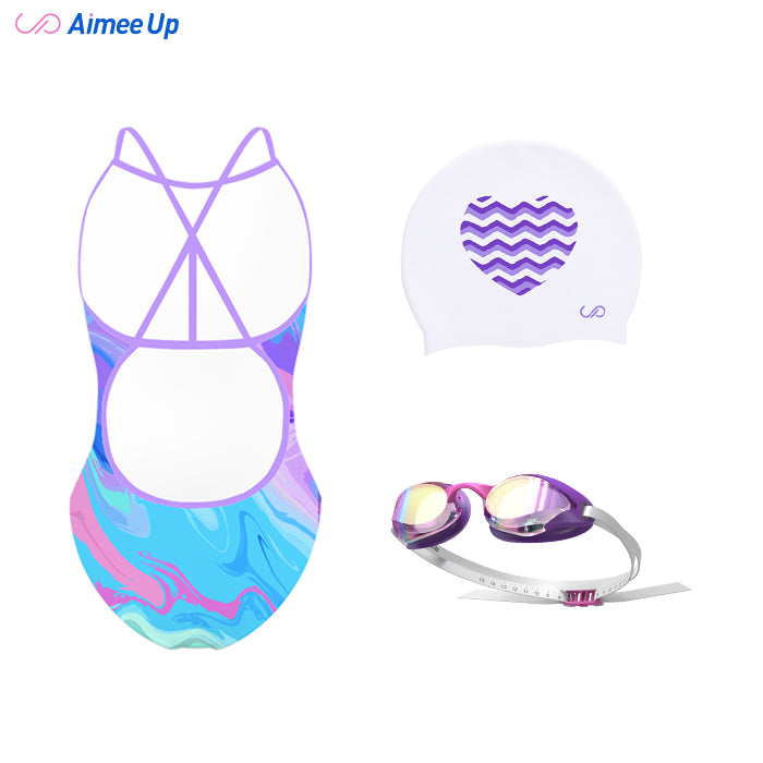 Children's training swimsuit-Fluid art