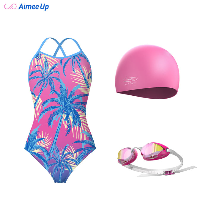 Children's training swimsuit-Coconut tree- 03