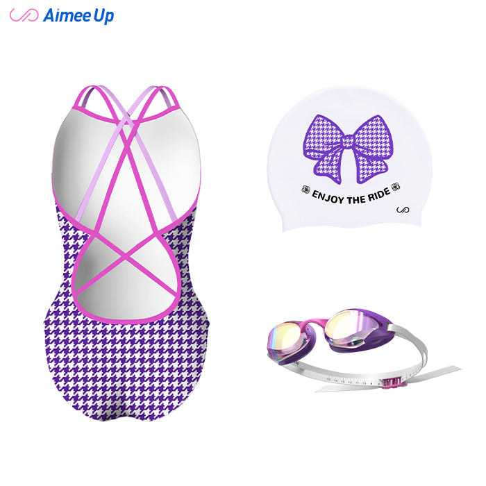 Children's training swimsuit-Houndstooth 2