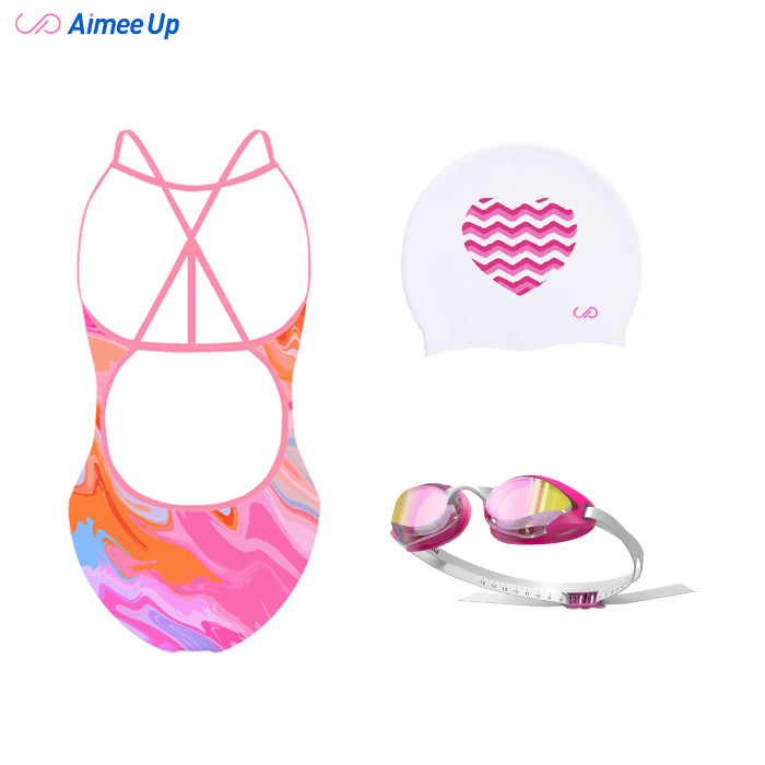 Children's training swimsuit-Fluid art