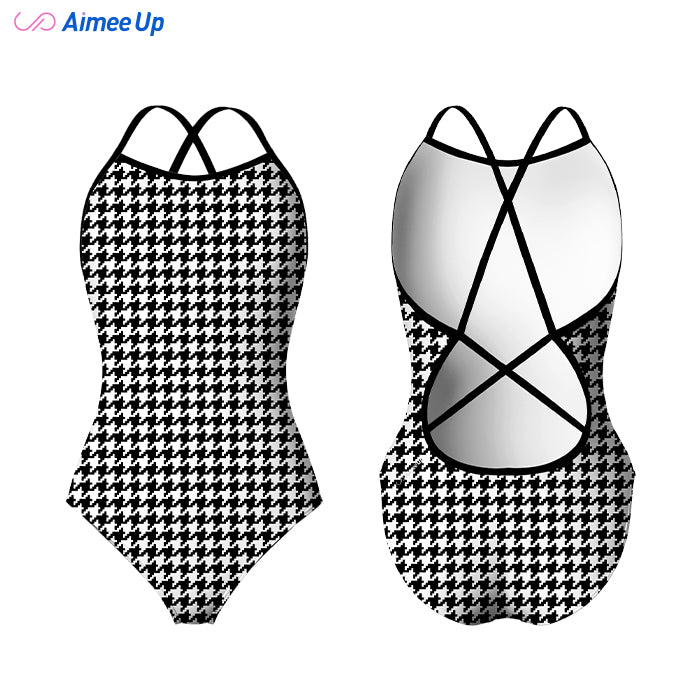 Children's training swimsuit-Houndstooth