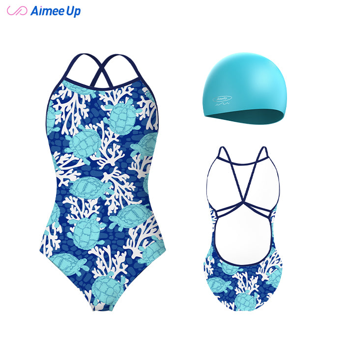 Children's training swimsuit-Sea turtle