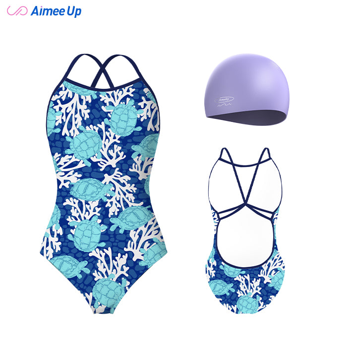 Children's training swimsuit-Sea turtle