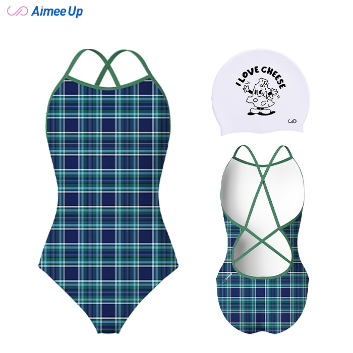 Children's training swimsuit-Tartan-10