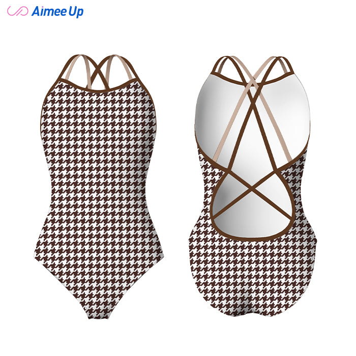 Children's training swimsuit-Houndstooth 2