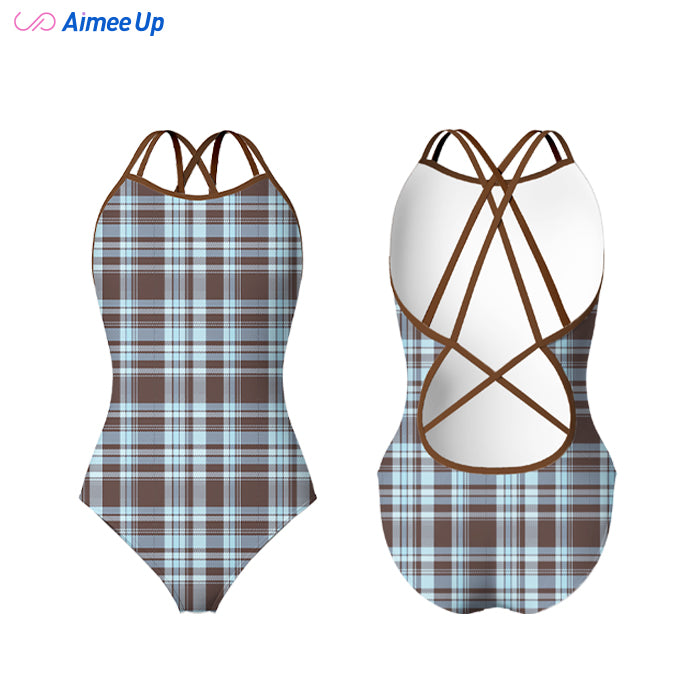 Children's training swimsuit-Tartan-12